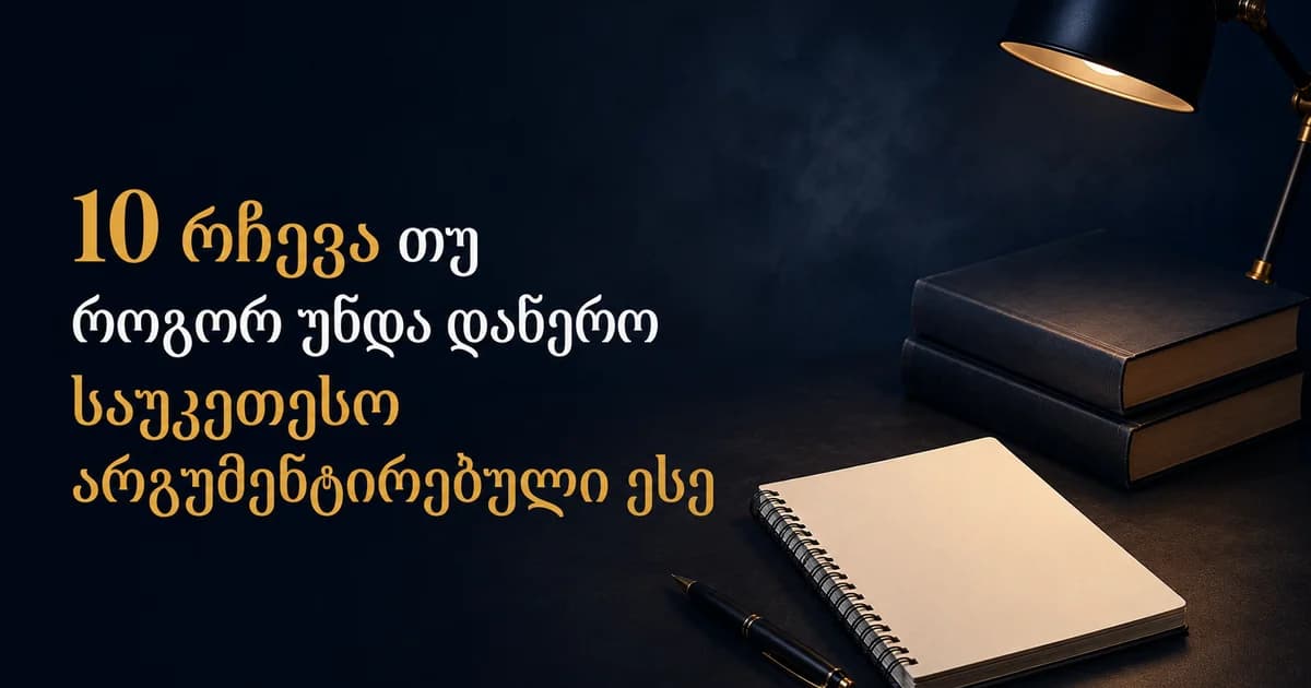10 რჩევა თუ როგორ უნდა დაწერო საუკეთესო არგუმენტირებული ესე