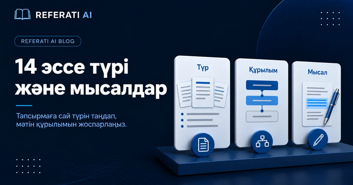 14 эссе түрі және мысалдар