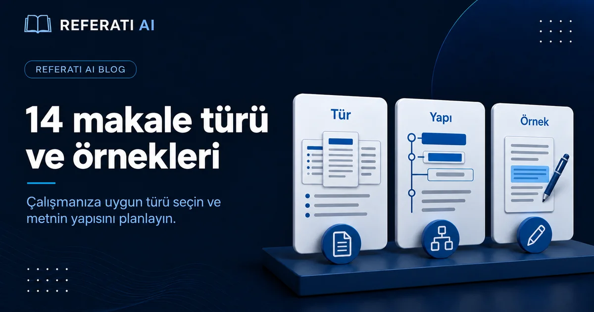 14 makale türü ve örnekleri