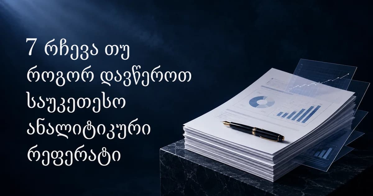 7 რჩევა თუ როგორ დავწეროთ საუკეთესო ანალიტიკური რეფერატი