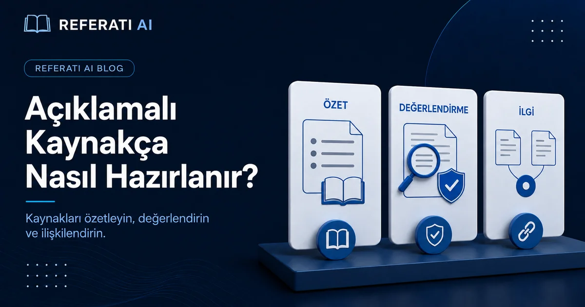 Açıklamalı kaynakça nasıl hazırlanır