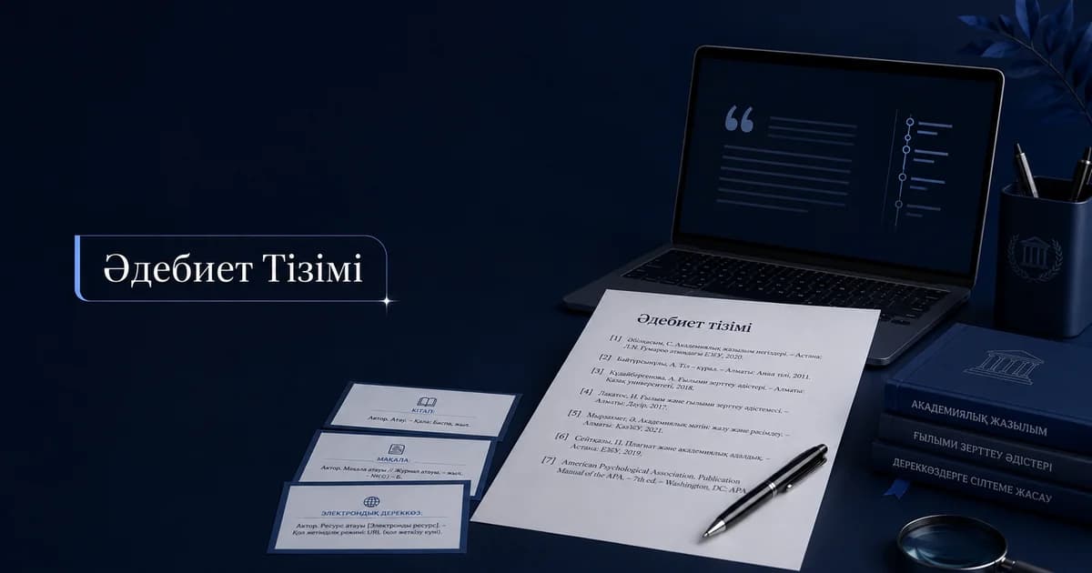 Академиялық жұмысқа әдебиет тізімін қалай дұрыс құрастыру керек