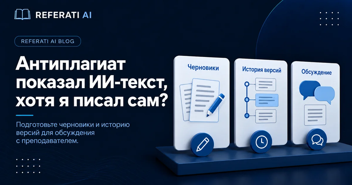 Антиплагиат показал ИИ, хотя я писал сам: что делать?