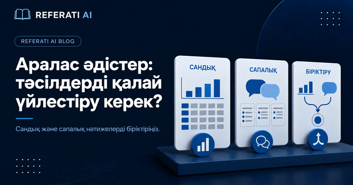 Аралас әдістермен зерттеу: тәсілдерді қалай үйлестіру керек