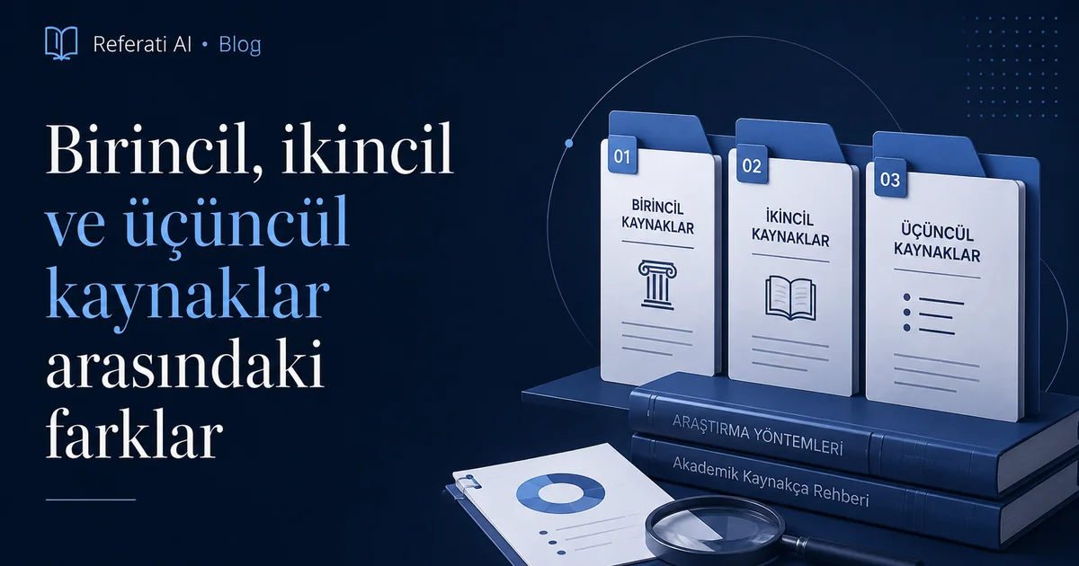 Birincil, ikincil ve üçüncül kaynaklar arasındaki fark nedir
