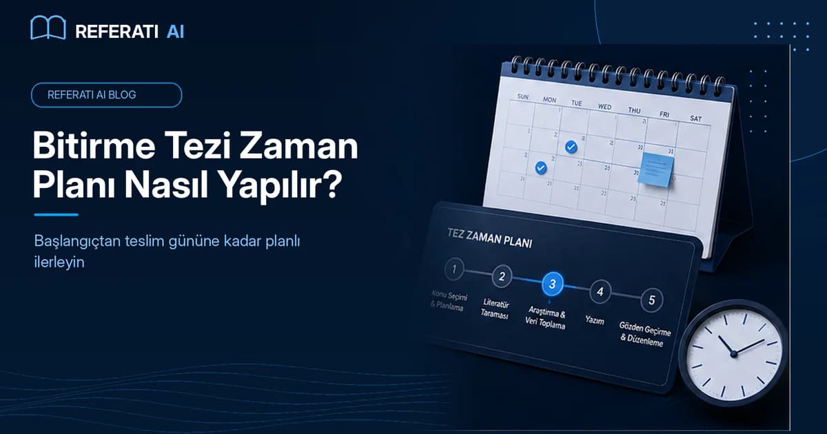 Bitirme tezi zaman planı nasıl yapılır