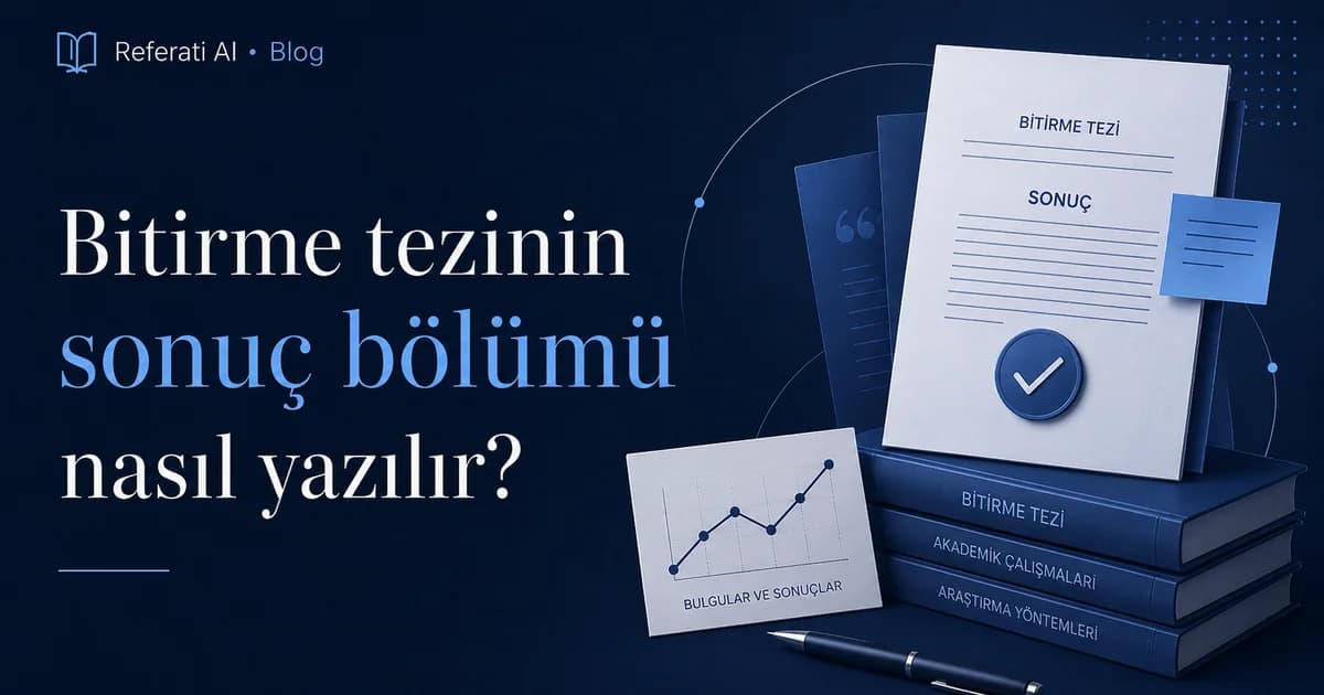 Bitirme tezinin sonuç bölümü nasıl yazılır