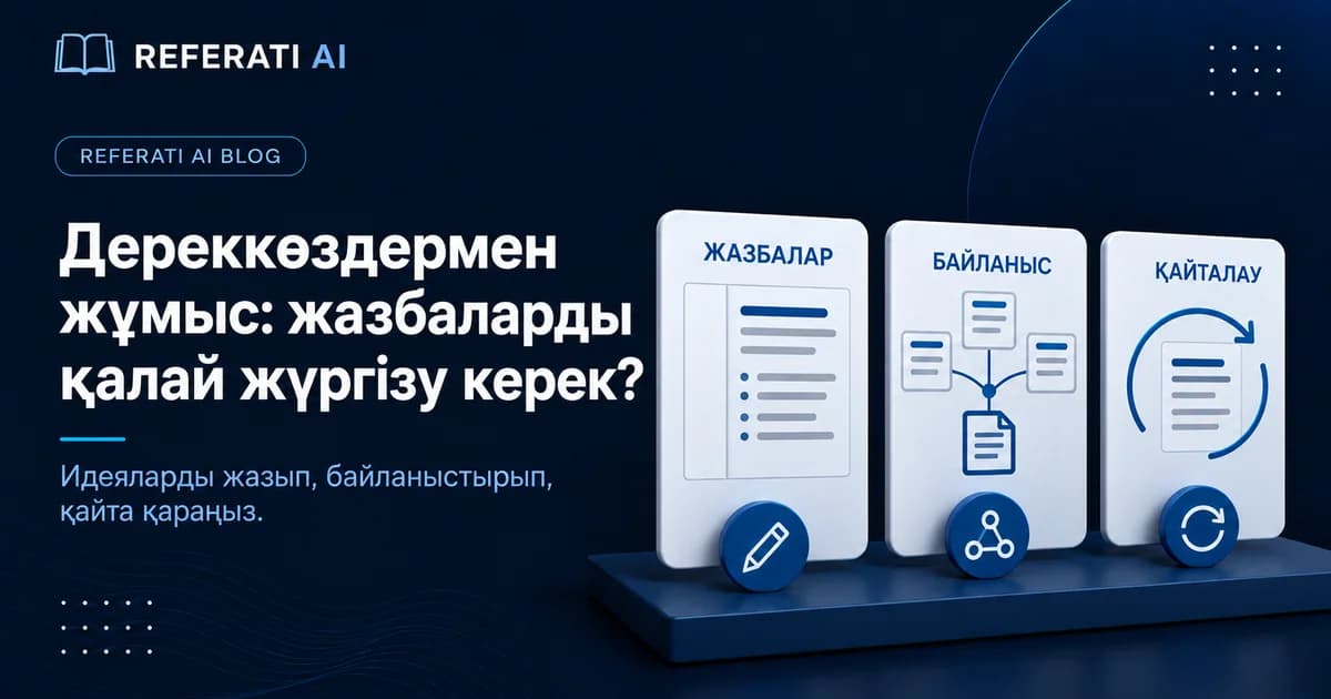 Дереккөздермен жұмыс істегенде жазбаларды қалай жүргізу керек