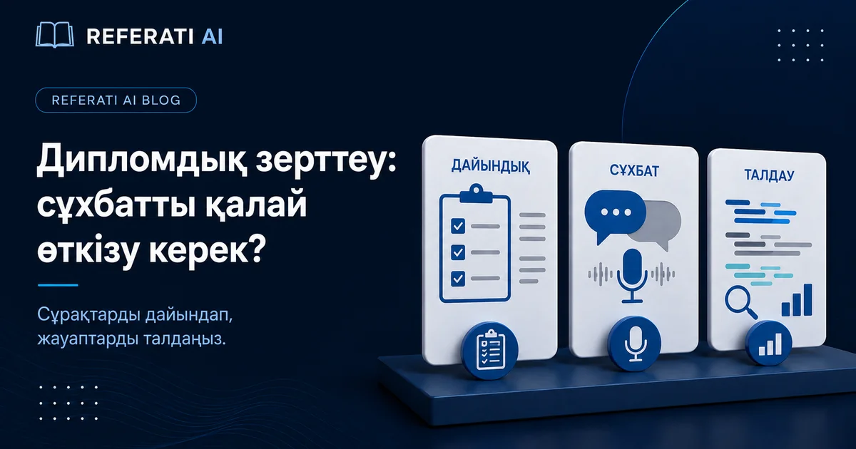 Дипломдық зерттеу үшін сұхбатты қалай өткізу керек
