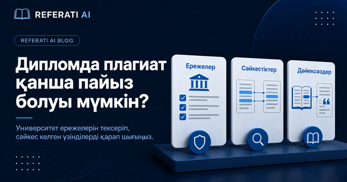 Дипломдық жұмыста плагиаттың қанша пайызына рұқсат етіледі?