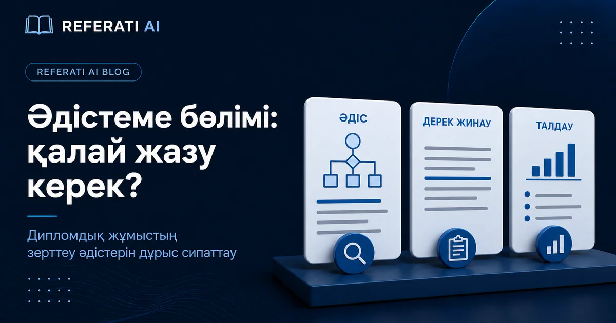 Дипломдық жұмыстың әдістеме бөлімін қалай жазу керек