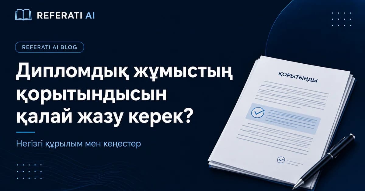 Дипломдық жұмыстың қорытындысын қалай жазу керек