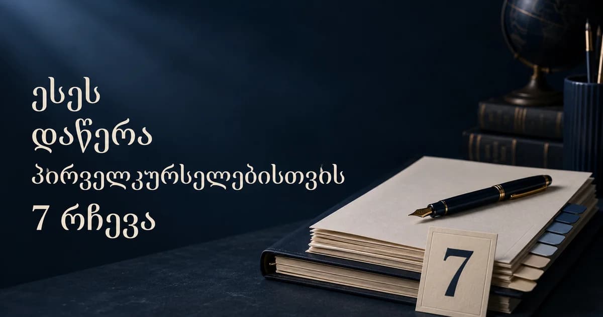 ესეს დაწერა პირველკურსელებისთვის 7 რჩევა