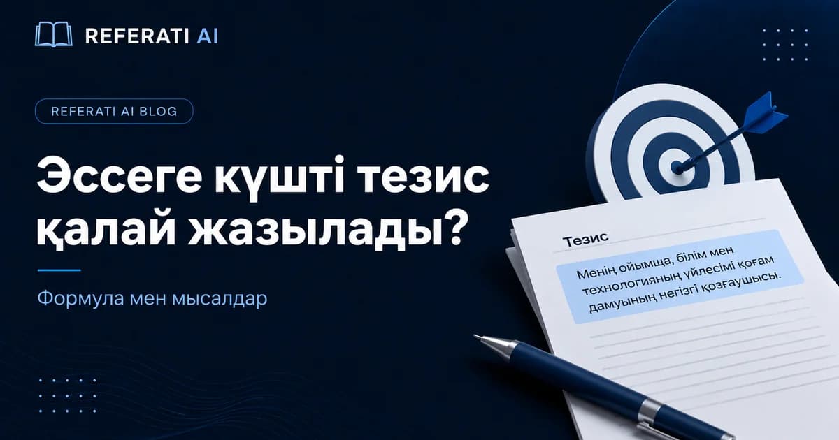 Эссеге күшті тезис қалай жазылады
