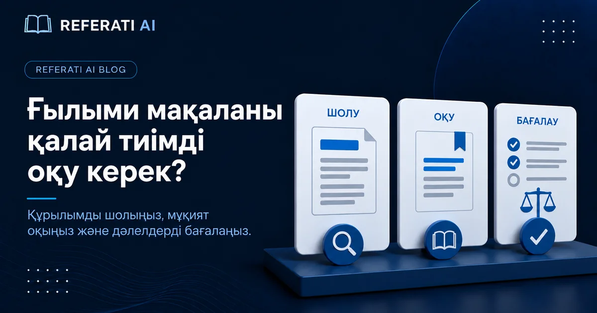 Ғылыми мақаланы қалай тиімді оқу керек