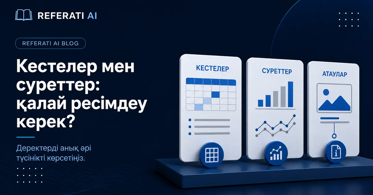 Ғылыми жұмыста кестелер мен суреттерді қалай ресімдеу керек