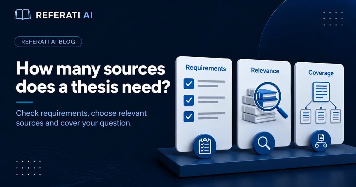 How many sources does a thesis need?
