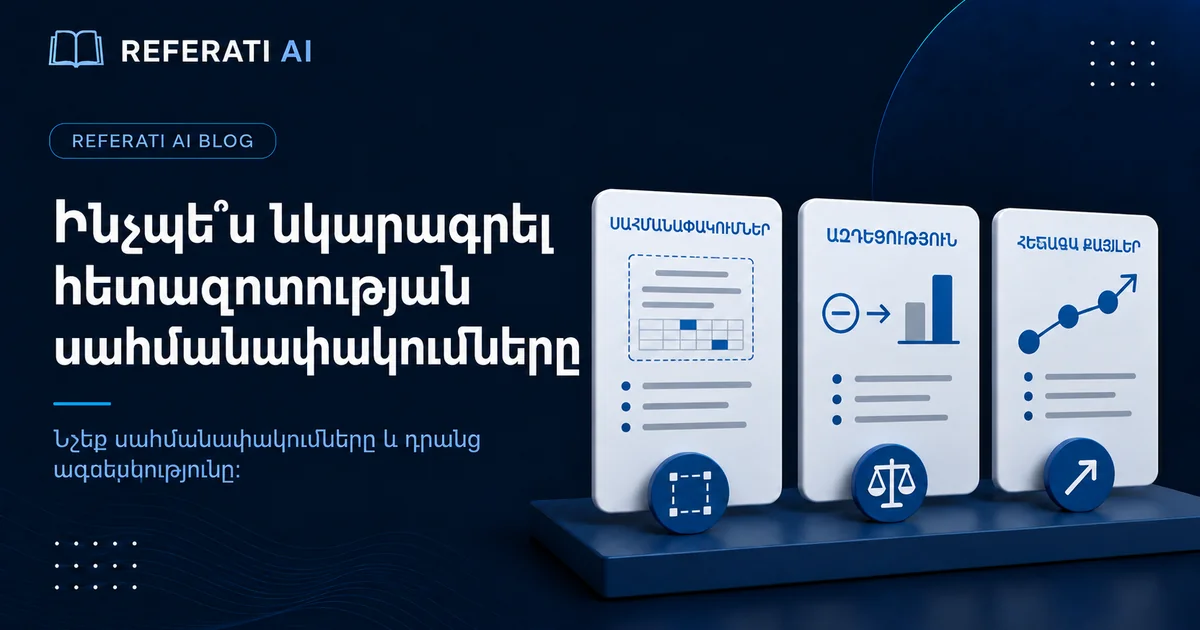 Ինչպե՞ս նկարագրել հետազոտության սահմանափակումները