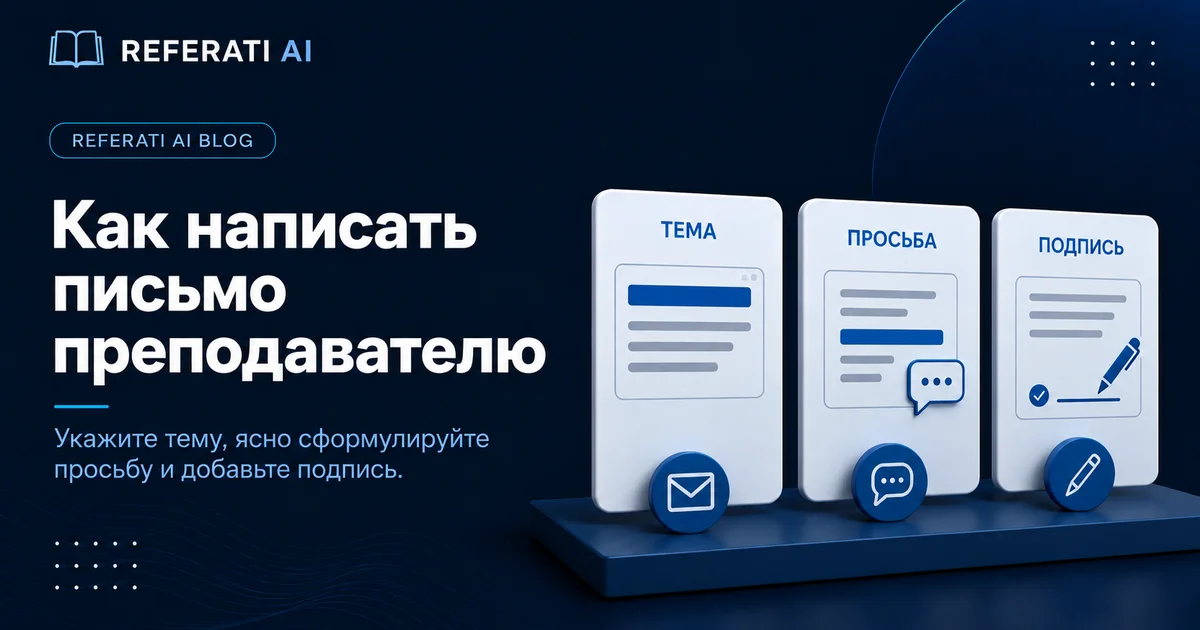 Как написать письмо преподавателю
