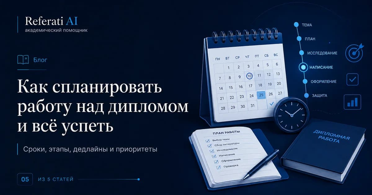Как спланировать работу над дипломом и всё успеть
