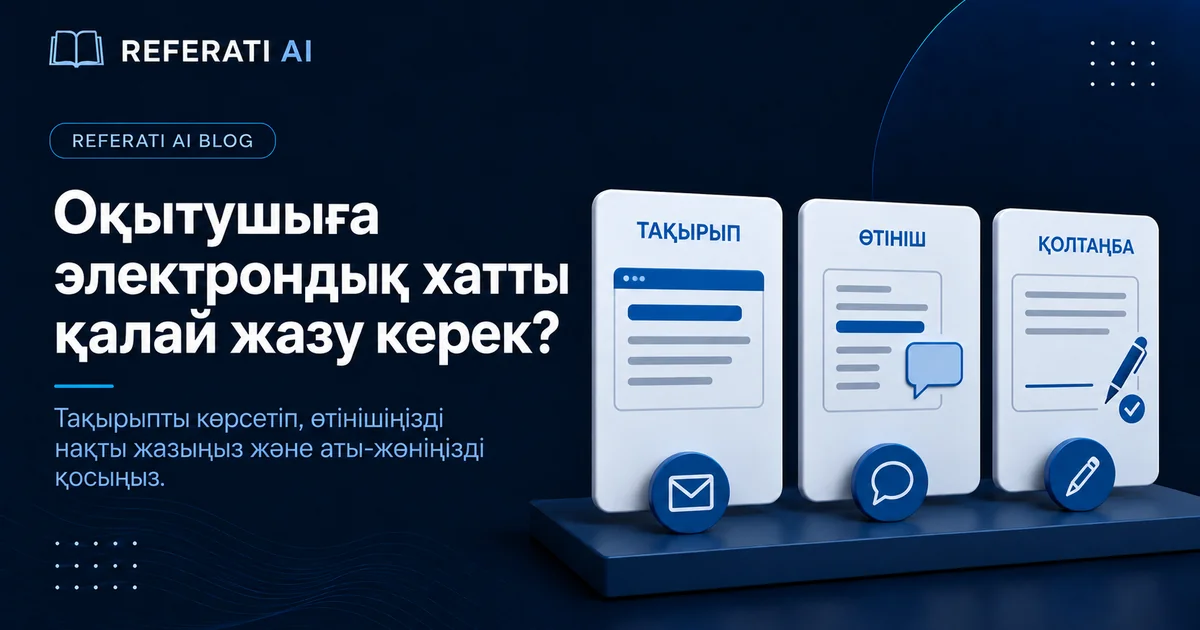 Оқытушыға электрондық хатты қалай жазу керек
