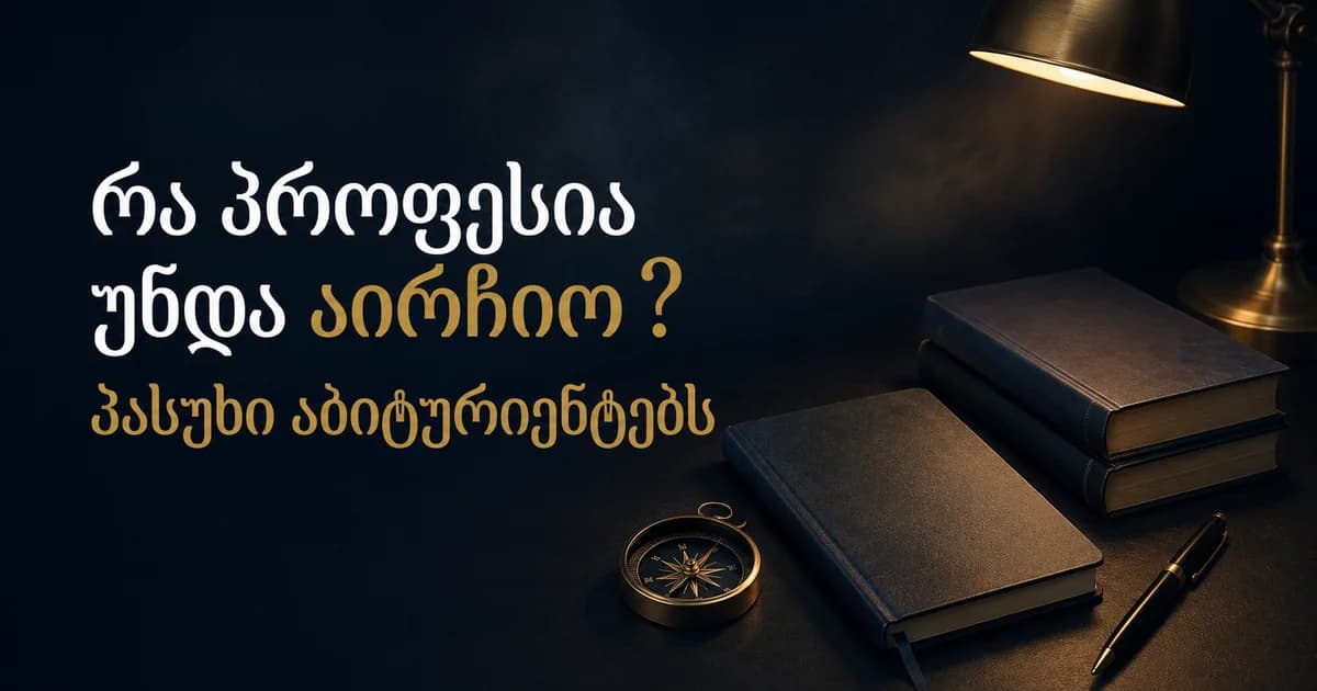 რა პროფესია უნდა აირჩიო ? პასუხი აბიტურიენტებს