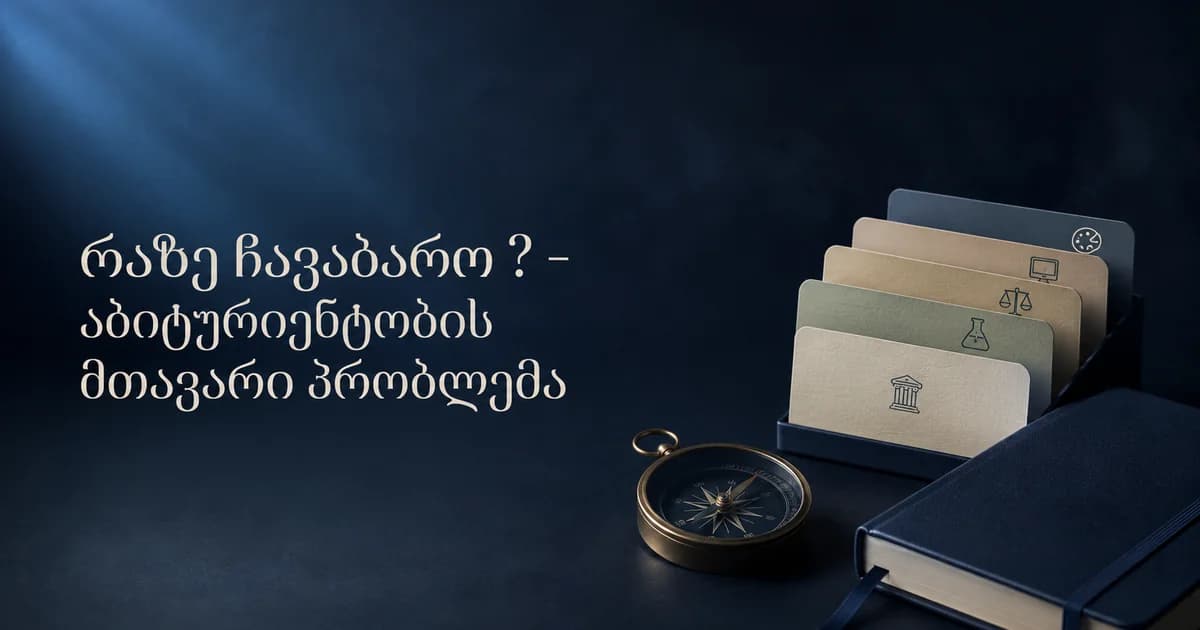 რაზე ჩავაბარო ? - აბიტურიენტობის მთავარი პრობლემა