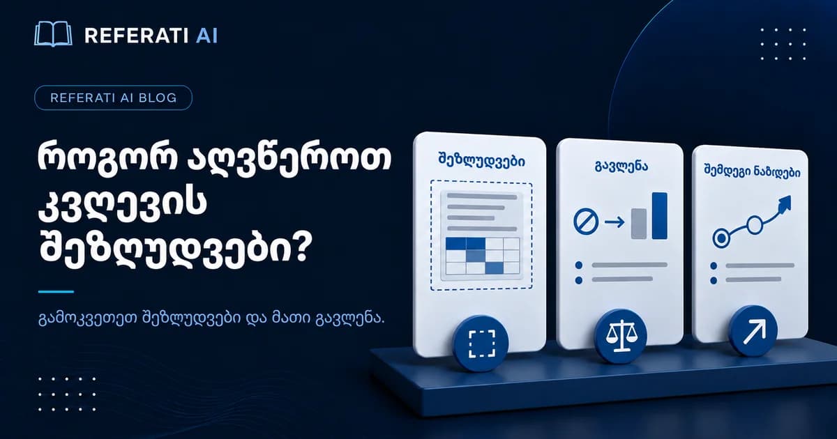 როგორ აღვწეროთ კვლევის შეზღუდვები ნაშრომში?