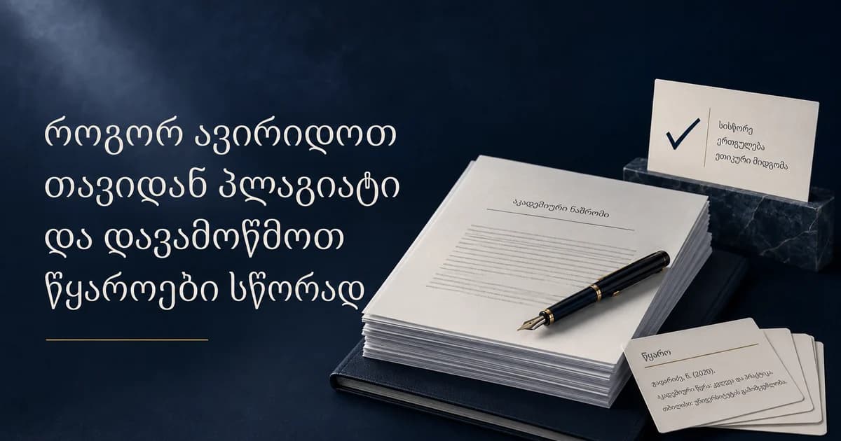 როგორ ავირიდოთ თავიდან პლაგიატი და დავამოწმოთ წყაროები სწორად