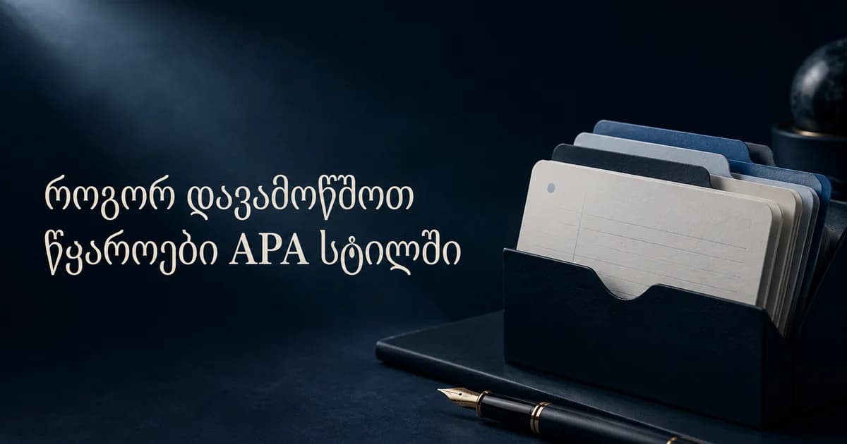 როგორ დავამოწმოთ წყაროები APA სტილში