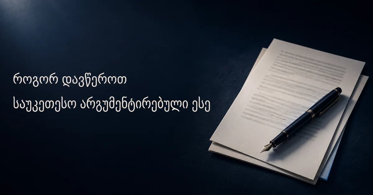 როგორ დავწეროთ საუკეთესო არგუმენტირებული ესე