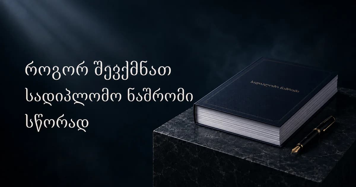 როგორ შევქმნათ სადიპლომო ნაშრომი სწორად