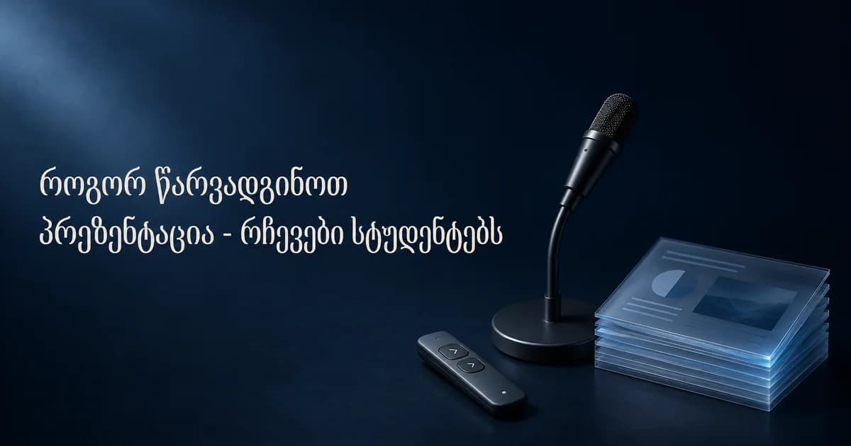 როგორ წარვადგინოთ პრეზენტაცია - რჩევები სტუდენტებს