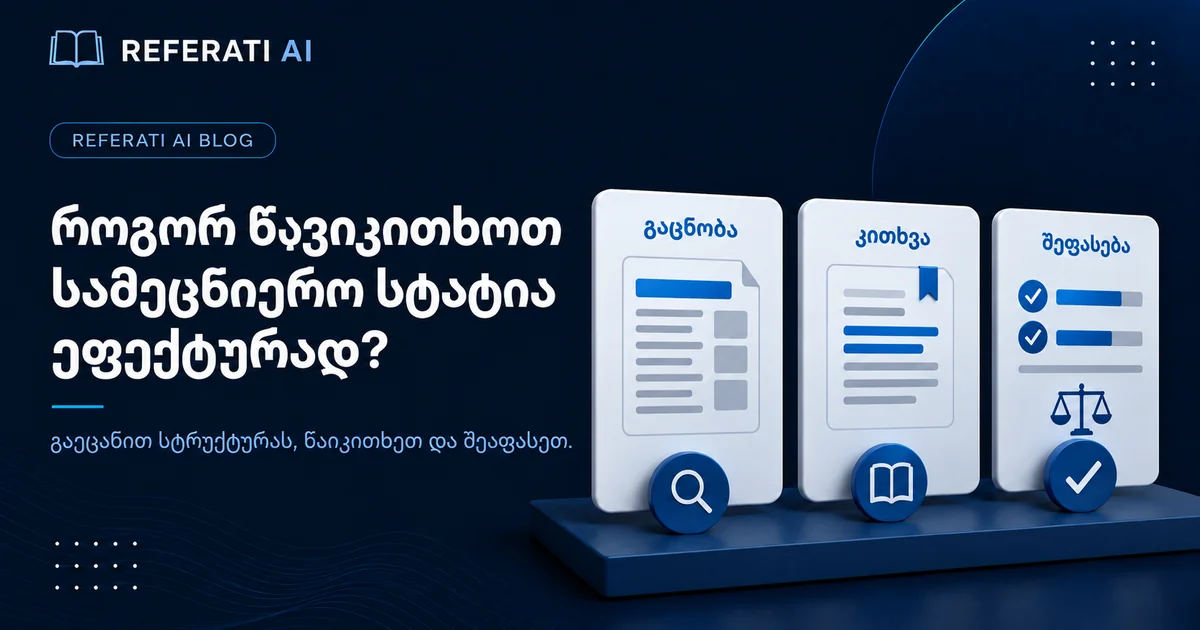 როგორ წავიკითხოთ სამეცნიერო სტატია ეფექტურად?
