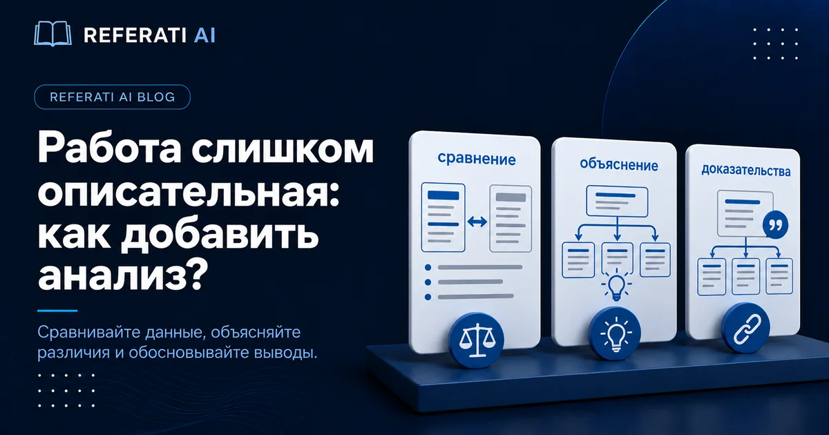 Руководитель говорит, что работа описательная: как сделать её аналитической
