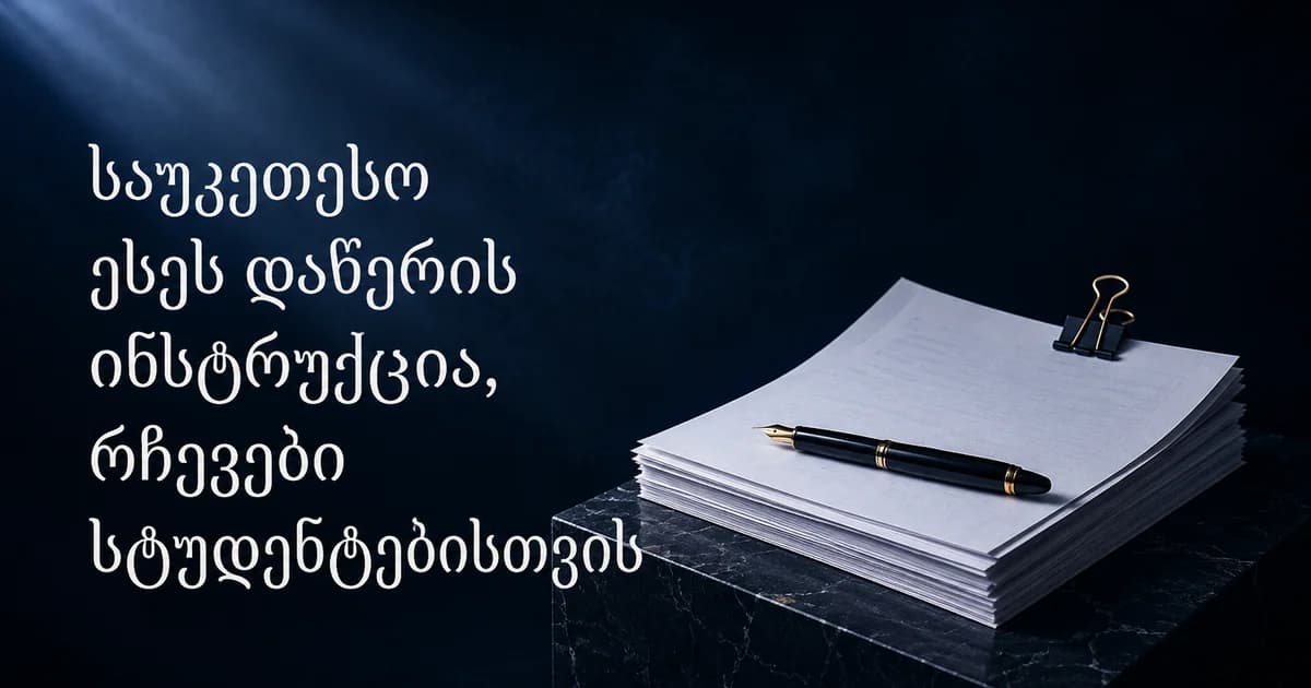 საუკეთესო ესეს დაწერის ინსტრუქცია, რჩევები სტუდენტებისთვის