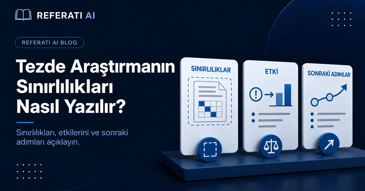 Tezde araştırmanın sınırlılıkları nasıl yazılır