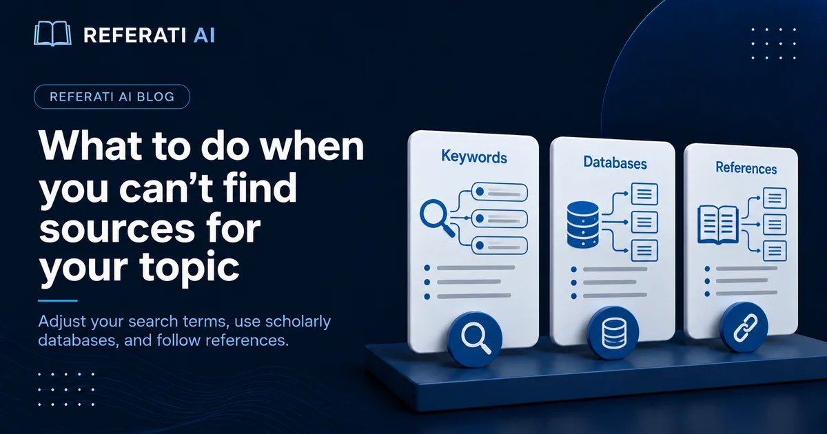 You cannot find sources on your topic: what to do
