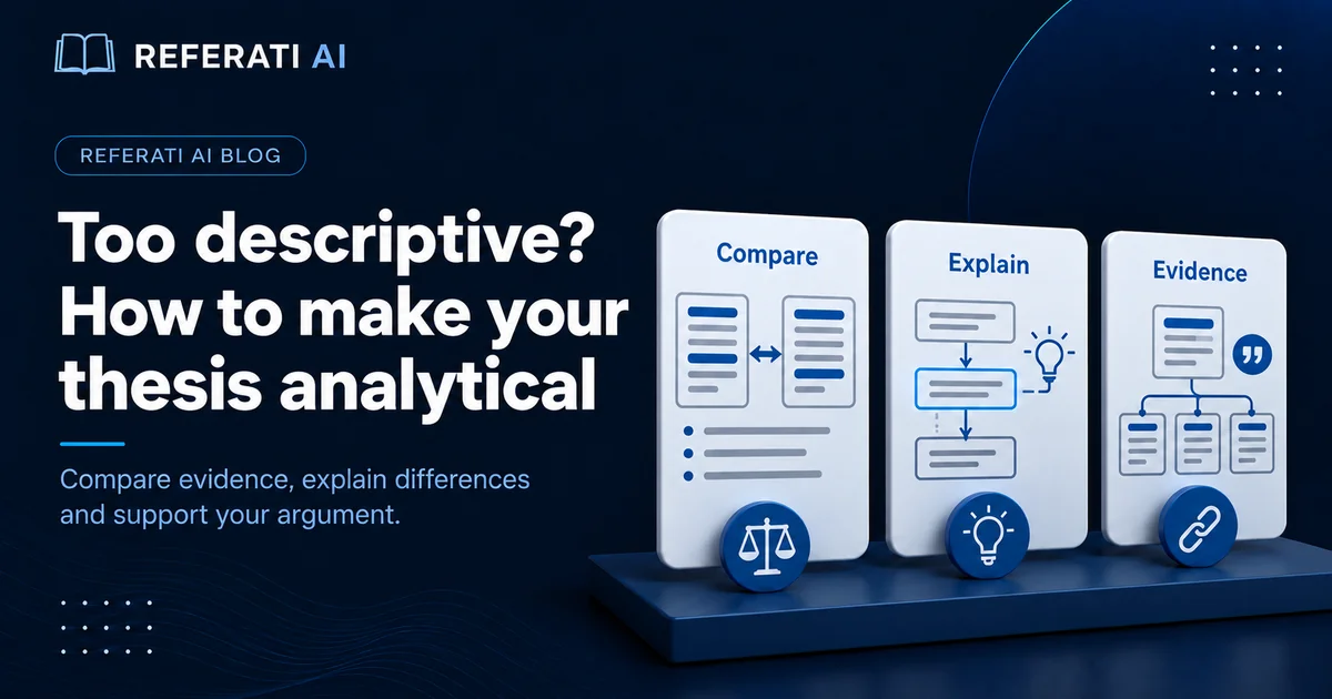 Your supervisor says it is too descriptive: how to make it analytical