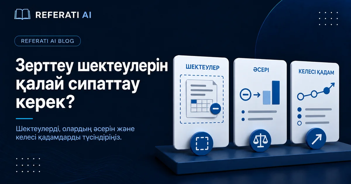 Зерттеу шектеулерін дипломдық жұмыста қалай сипаттау керек