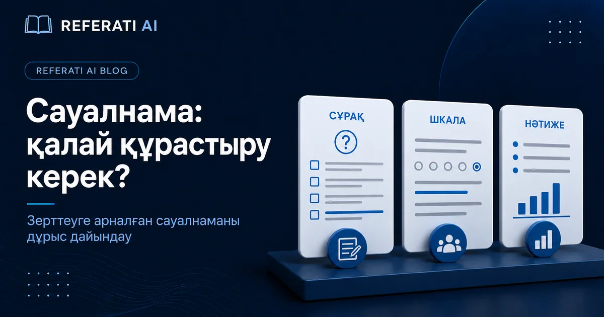Зерттеуге арналған сауалнаманы қалай құрастыру керек