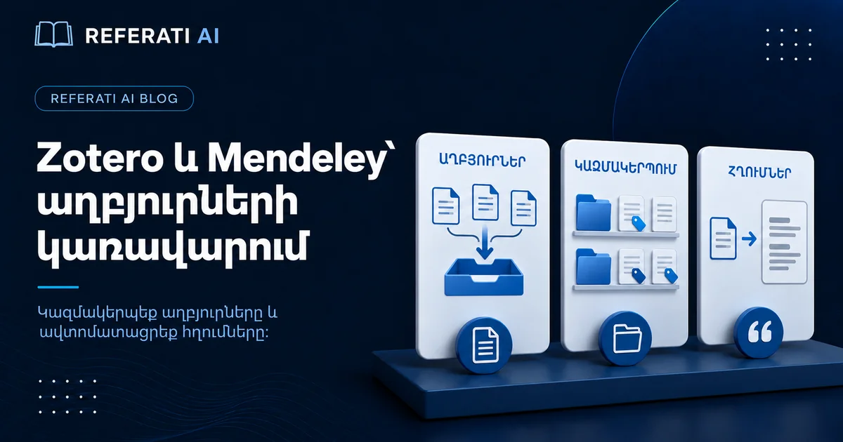 Zotero և Mendeley՝ ինչպես ավտոմատացնել աղբյուրների կառավարումը