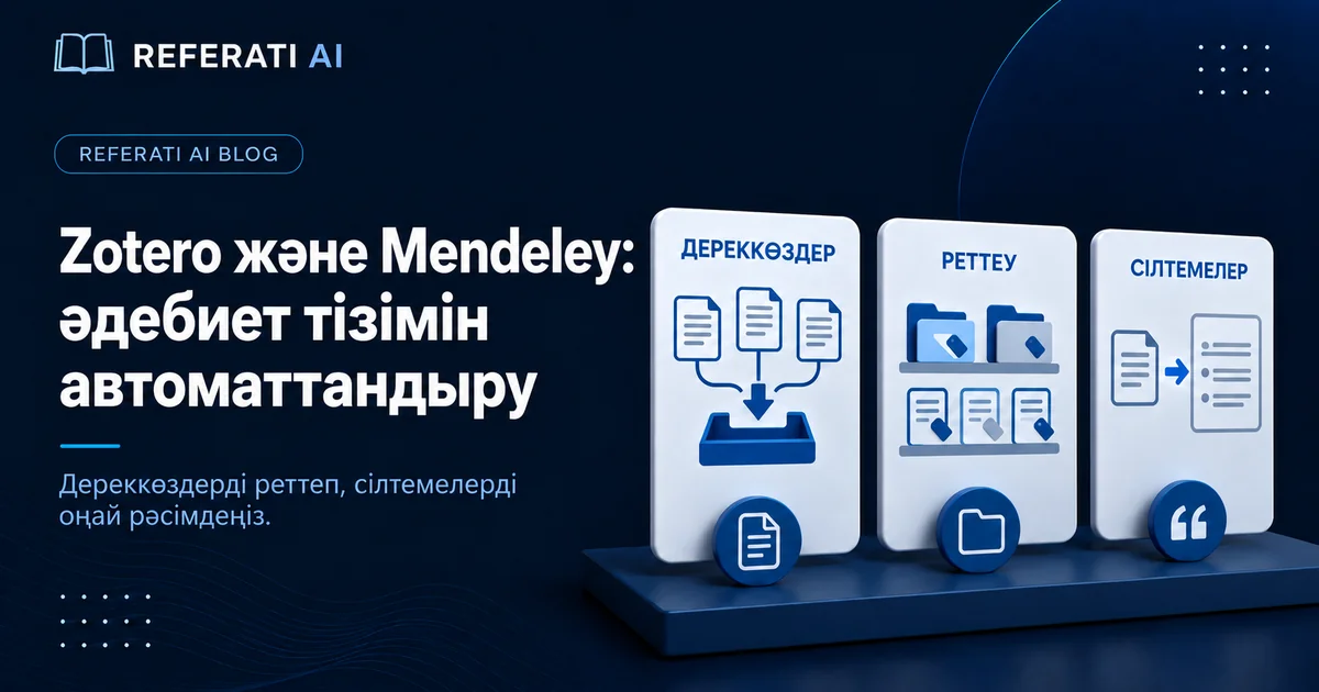 Zotero және Mendeley: әдебиет тізімін автоматтандыру